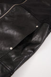 Velour leather zip-up rider jacket