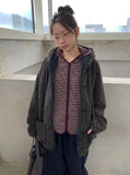 Handal Boucle Half Hood Fur Jacket