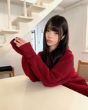 Sihan High Neck Angora Hooded Knit Cardigan