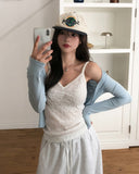 Bubble Lace Shirred Sleeveless