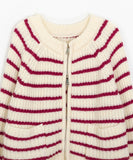 Tilda Two-Way Stripe Knit Zip-Up Cardigan