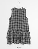 Tekoi Check Tiered Frill Midi One Piece