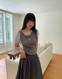 Hoen Drape One Off-Shoulder Sleeveless T-Shirt