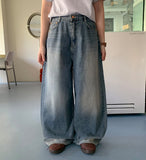 Rokku Wide Washing Denim Pants