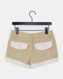 [Brushed Lining] Neri wool pocket color matching short pants