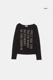 True lettering waffle long sleeve