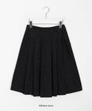 Poje Denim Pleats Brushed Midi Skirt
