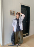 Ponbe Curved Cut Balloon Wide Pants