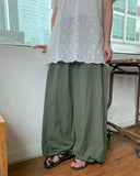 [unisex] Fine Rivet Nylon Banding Wide Pants