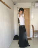 Minta Washing Side Pin Tuck Wide Denim Pants