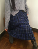 Solpa Check Flare Tiered Long Skirt