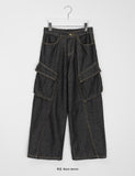 Bem Stitch Raw Denim Cargo Pants