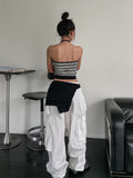 Multi strip knit halter sleeveless