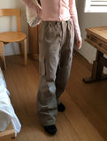 [MADE] Delpha vintage Pintuck cotton two-way long wide jogger cargo pants