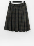 30% wool) Limb Check Pleated Midis Skirt