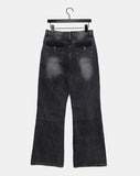 [MADE] Ruhe Incision Surgical Pocket Denim Washing Semi-Bootcut Long Pants