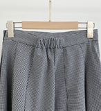Rebel Check Banding Flare Long Skirt