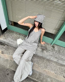 [SET] Binbeul Check Bandana Strap Layered Sleeveless One Piece