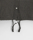 Kollindo String Check Hood Crop Shirt
