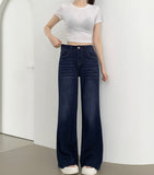 Span Hem Cutting Wide Bootcut Fit Denim Pants