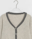 Yoshi Color Matching V-Neck Knit Cardigan
