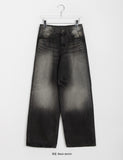 Tinky washed denim wide pants