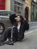 [PREMIUM/MADE] Oblique two-way fur jacket