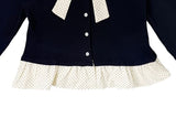 Sau Dot Ribbon Layered Cardigan