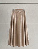 Chase Pleated Leather Long Skirt