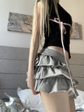 Serian low-waist frill skirt