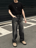 Vintage Brush Washed Black Denim