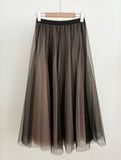 Meryl Banding Two-Tone Double Tulle Skirt