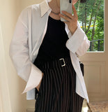 Loose Fit U Neck Long Sleeve Tee