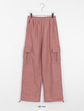 Kimone fleece string banding corduroy cargo pants
