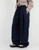 Folding line wide pants