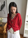 Myuro U-neck/V-neck Summer Long Sleeve Cardigan