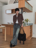 Undersnap wide denim pants
