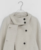 Common double button collar short coat