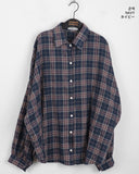 Uter Check Boxy Overfit Vintage Long Sleeve Shirt