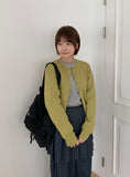Kurendi Color Round Knit Cardigan