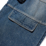 Multi Pocket Washing Denim Pants