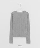 Kanka Dot Ribbed Round Long Sleeve Tee