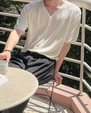 Soved Linen V-neck Short Sleeve Cardigan
