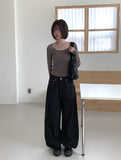 Chaerin Deep U-Neck Two-Way Layered T-Shirt