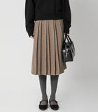 Leaven Wool Check Pleated Skirt