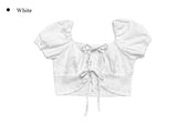 Taru Ribbon Lace Crop Blouse