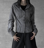 Dual Button Stripe Shirt