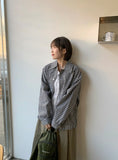 Kinu Button Check Over Cotton Jacket