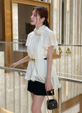 Hens Halter Tie Chiffon Blouse (Belt set)