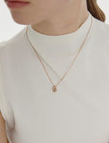 Champagne Full Moon Silver Mary Bowl Necklace